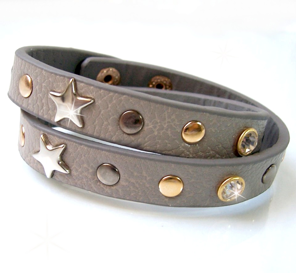 Telooco 3er Set Leder Nieten Armbänder - Gothic Punk Accessoires Für Männer & Frauen