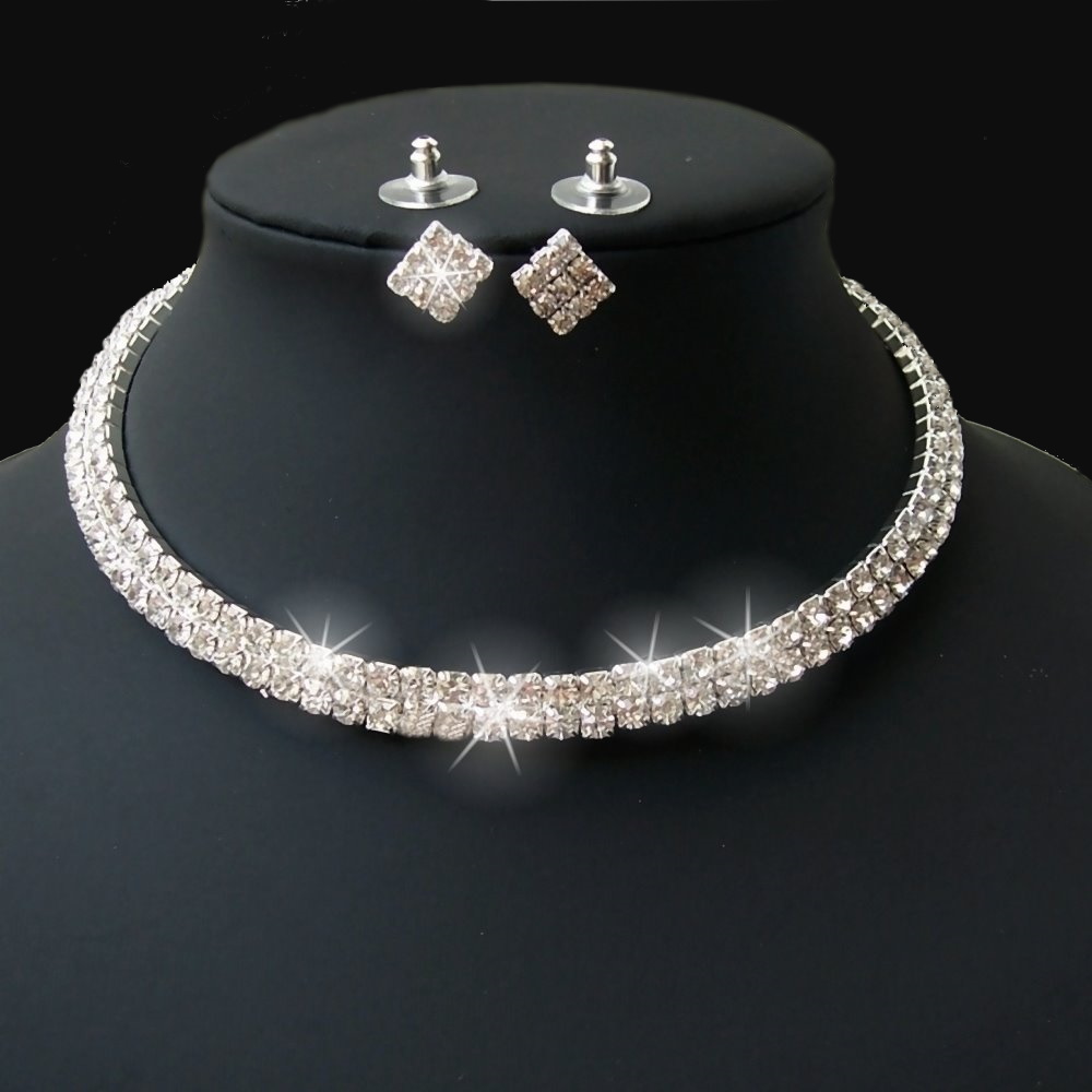 Set COLLIER Halskette Perlen Strass BRAUTSCHMUCK HOCHZEIT BRAUT SCHMUCK Hochzeit