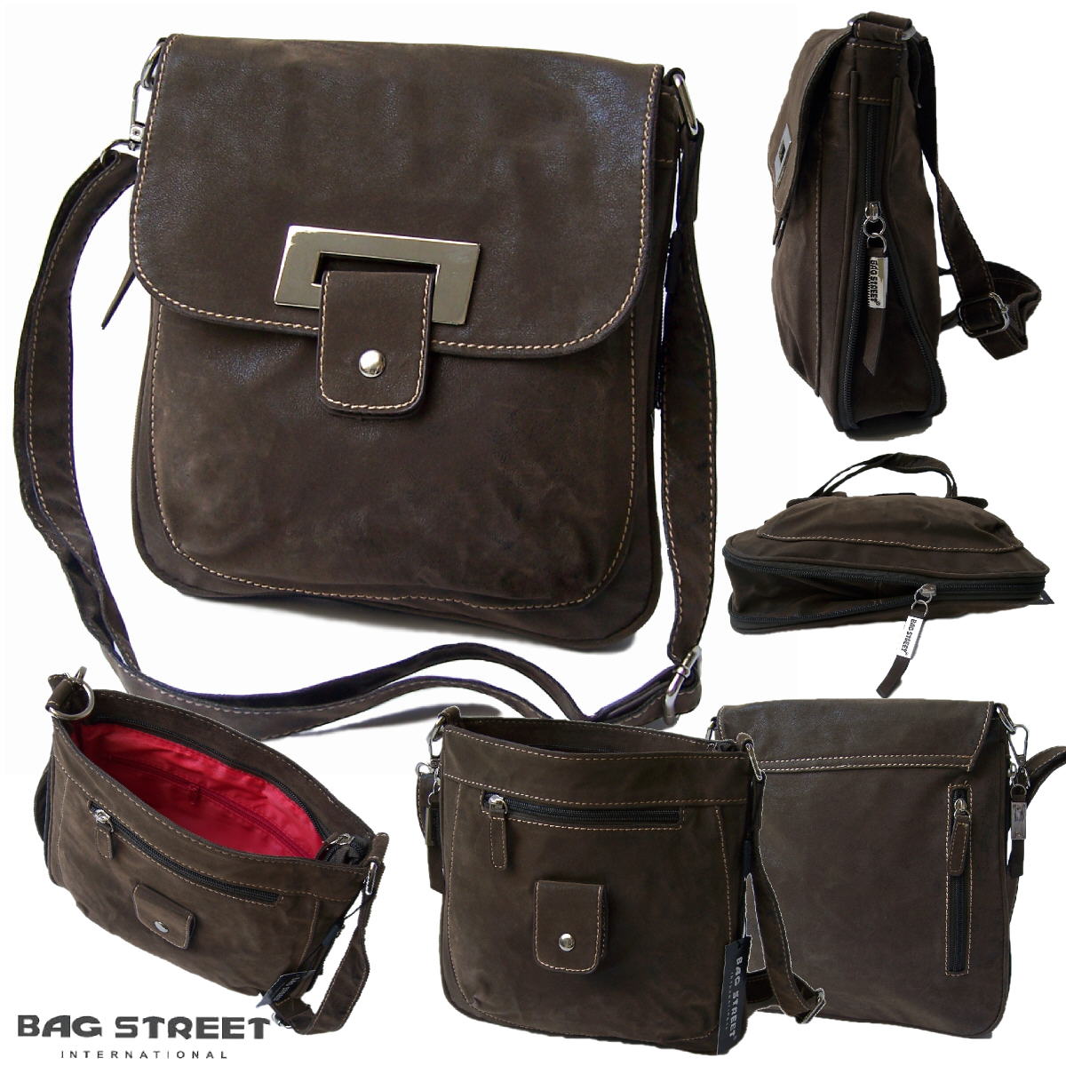 Bag Street Damentasche Umhängetasche Handtasche Schultertasche Leder 6632_1 